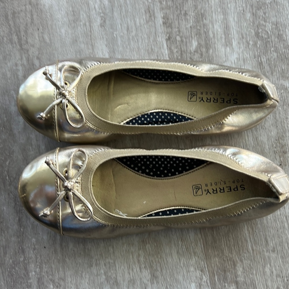 Sperry Topsiders Elise girls gold ballet flats